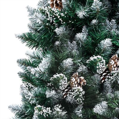 vidaXL Umjetno božićno drvce LED sa šiškama i bijelim snijegom 180 cm