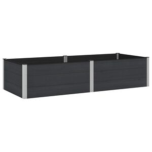 vidaXL Povi&scaron;ena vrtna gredica Crna 250 x 100 x 54 cm WPC i aluminij