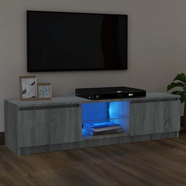 vidaXL TV ormarić s LED svjetlima boja hrasta sonome 120x30x36 cm