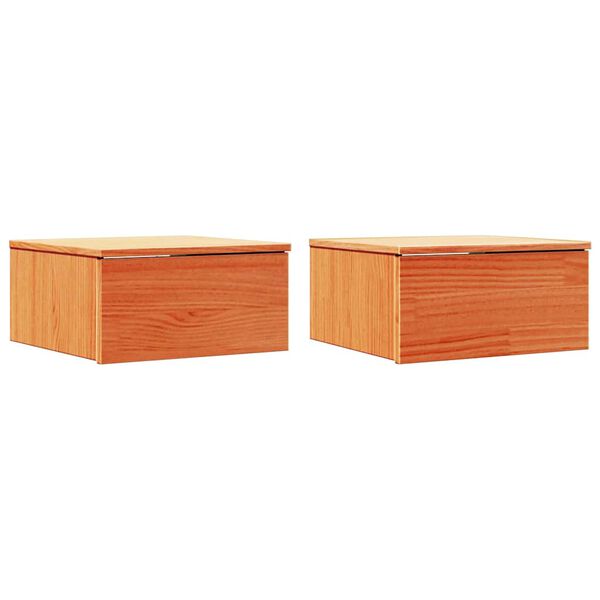 vidaXL Noćni ormarić s ladicama 2 pcs Vosak smeđa 37 x 35 x 18,5 cm