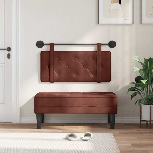 vidaXL Držeće uzglavlje Zidne Sjajno smeđa 90 cm Antikni PU