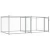 vidaXL Kavez za pse s vratima sivi 4 x 2 x 1,5 m od pocinčanog čelika