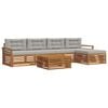 vidaXL Set vanjskih sofa 6 kom. Prirodna i svijetlo siva