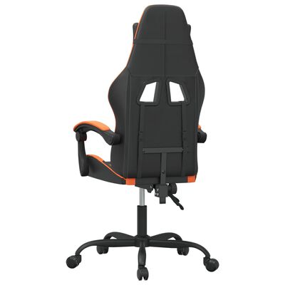 vidaXL Okretna igraća stolica crno-narančasta od umjetne kože