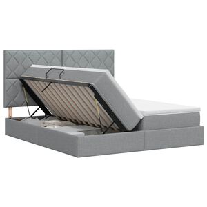 vidaXL Krevet s od storage s pohranom Svjetlosiva 200 x 200 cm Tkanina
