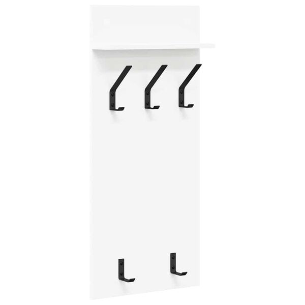vidaXL Vje&scaron;alica za kapute na zidu s policom Bijelo 40 x 10 x 90 cm