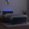 vidaXL Krevet box spring s madracem LED tamnozeleni 90x200 cm bar&scaron;un