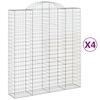 vidaXL Lučne gabionske ko&scaron;are 4 kom 200x50x220/240cm pocinčano željezo