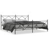 vidaXL Metalni okvir kreveta uzglavlje i podnožje crni 193x203 cm