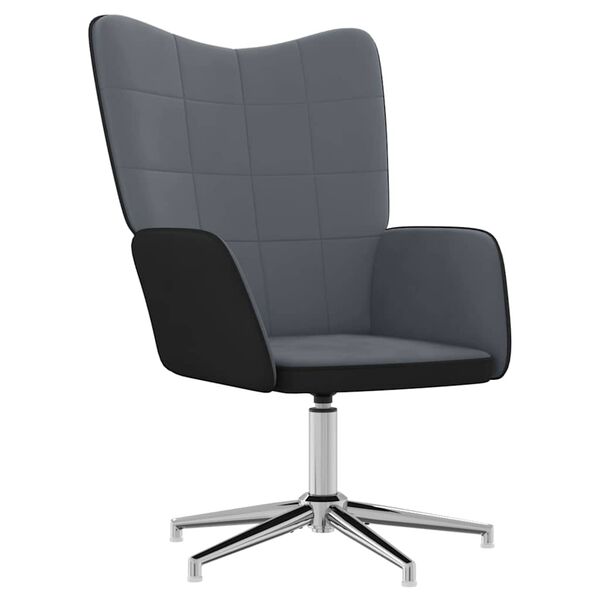 vidaXL Stolica za opu&scaron;tanje tamnosiva od bar&scaron;una i PVC-a