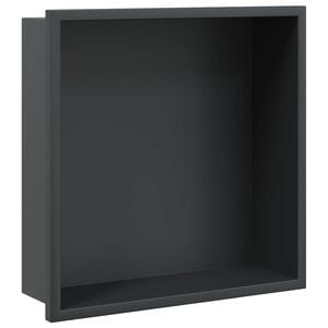vidaXL Ni&scaron;a za tu&scaron; mat crna 32x32x9 cm nehrđajući čelik