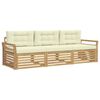 vidaXL Set vanjskih sofa 3 pcs Bijela i krem Čvrsto drvo akacije