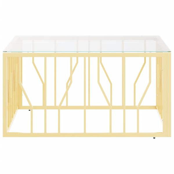 vidaXL Stolić za kavu zlatni 80 x 80 x 40 cm nehrđajući čelik i staklo