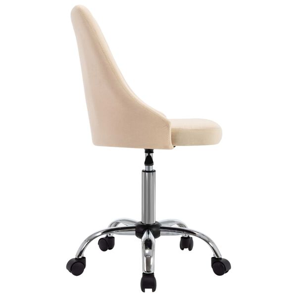 vidaXL Uredske stolice od tkanine s kotačima 2 kom krem