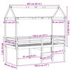 vidaXL Visoki krevet s krovom 90 x 190 cm od masivne borovine