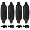 vidaXL Bokobrani za brod 4 kom crni &Oslash; 16 x 58 cm PVC
