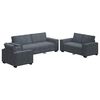 vidaXL 3-dijelni set sofa s jastucima, tamno sivi bar&scaron;un