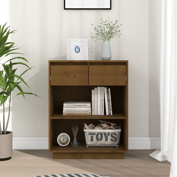 vidaXL Konzolni ormarić boja meda 60 x 34 x 75 cm od masivne borovine