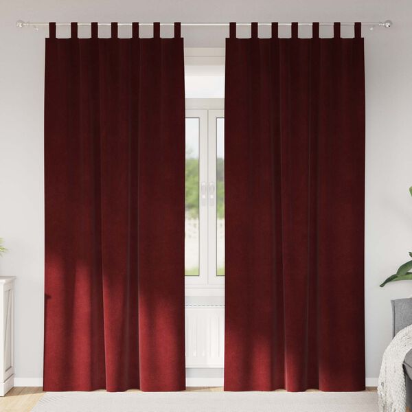 vidaXL Zavjese za zamračivanje 2 pcs Vinska crvena 140 x 225 cm Bar&scaron;un