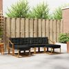 vidaXL Set vanjskih sofa s jastukom 6 pcs Prirodna i crna