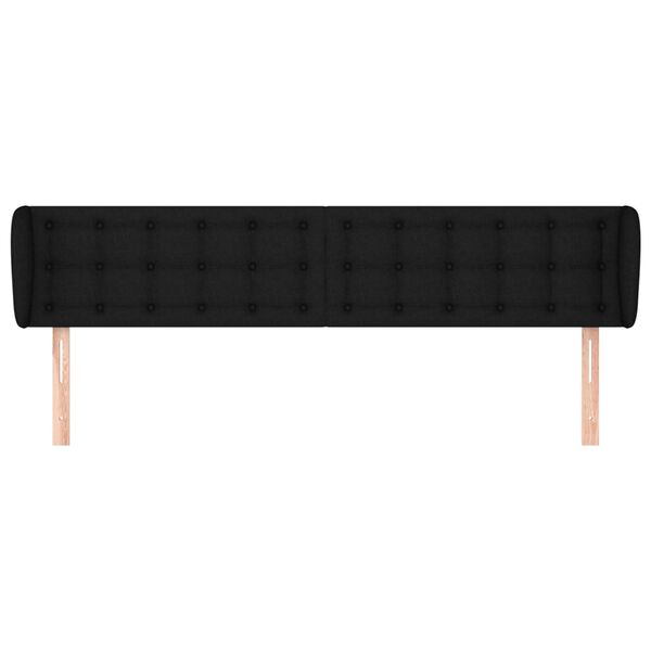 vidaXL Uzglavlje s u&scaron;ima crno 183x23x78/88 cm od tkanine