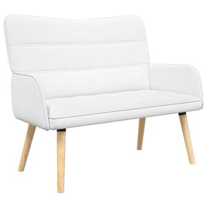 vidaXL Sofa za dvije osobe Bijela 115 x 61 x 87 cm Tkanina