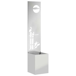 vidaXL Privatnost u vrtu Rezbarija Srebrno 32 x 140 cm Pocinčani čelik