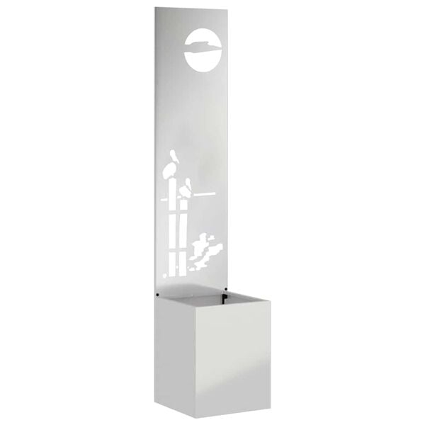 vidaXL Privatnost u vrtu Rezbarija Srebrno 32 x 150 cm Pocinčani čelik