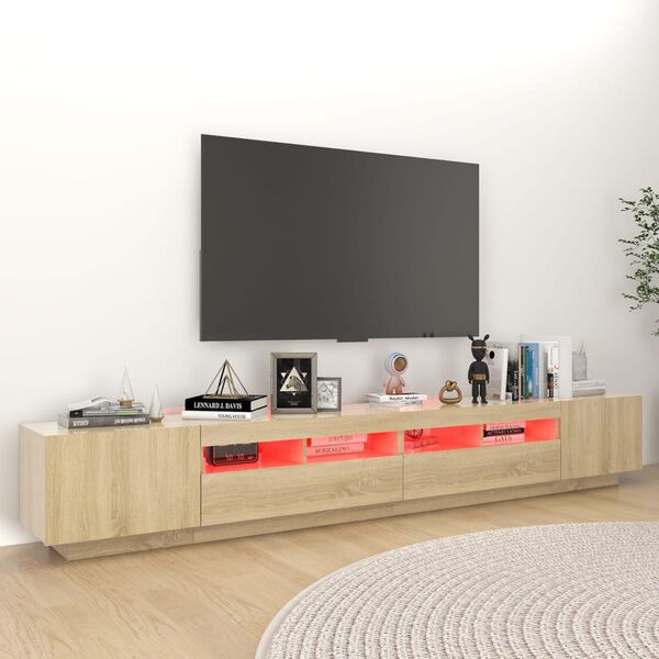 vidaXL TV ormarić s LED svjetlima boja hrasta sonome 260 x 35 x 40 cm