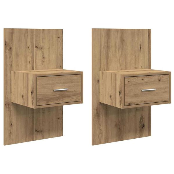 vidaXL Noćni ormar s ladicama 2 pcs Umjetnički hrast 50 x 32,5 x 80cm