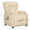 vidaXL Masažna fotelja na podizanje od tkanine krem