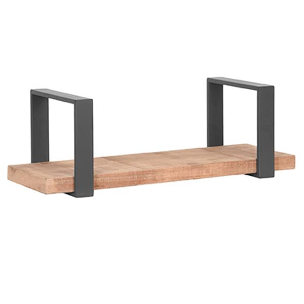 LABEL51 zidna polica Slam 60x23x20 cm M boja drva i spaljenog čelika