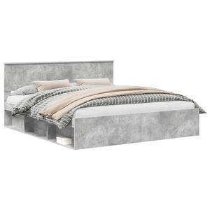 vidaXL Krevetna konstrukcija Beton 180 x 200 cm Čvrsto borovo drvo