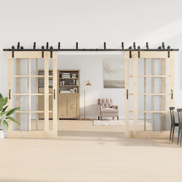 vidaXL Pribor za klizna vrata 427 cm čelični crni