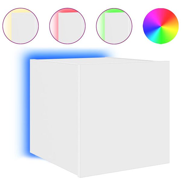 vidaXL Zidni TV ormarić s LED svjetlima bijeli 30,5 x 35 x 30 cm