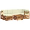 vidaXL Setovi sofa 7 pcs Prirodna i krem Čvrsto drvo akacije