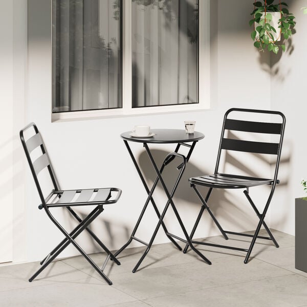vidaXL Bistro set za vrt 3 pcs Antracit Čelik