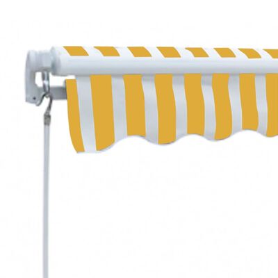 vidaXL Sklopiva tenda na ručno upravljanje 300 cm žuto-bijela