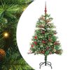 vidaXL Umjetno božićno drvce S LED lampica Zelena 150 cm PVC i metal