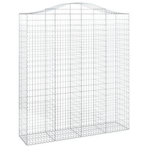 vidaXL Gabionska ko&scaron;ara s lukom 200x50x220/240 cm pocinčano željezo