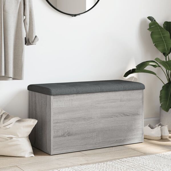 vidaXL Klupa za cipele siva boja hrasta 82x42x45 cm konstruirano drvo