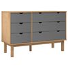 vidaXL Ladičar OTTA smeđe-sivi 111x43x73,5 cm od masivne borovine