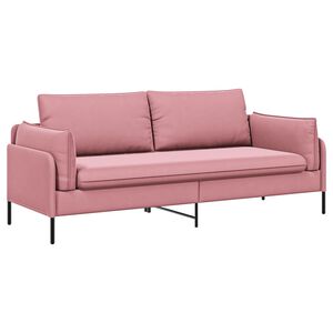 vidaXL Sofa za 3 osobe Ružičasta 222 x 81 x 89 cm Bar&scaron;un