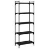 vidaXL Regal za knjige s 5 razina crni 60x30x154 cm konstruirano drvo