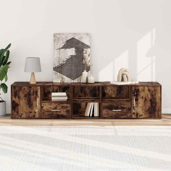 vidaXL Kutni ormarić boja dimljenog hrasta 200x40x45 konstruirano drvo