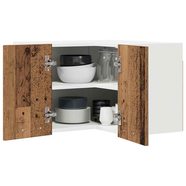 vidaXL Viseći ormarić s pohranom Stari drvo i bijela 57 x 57 x 40 cm