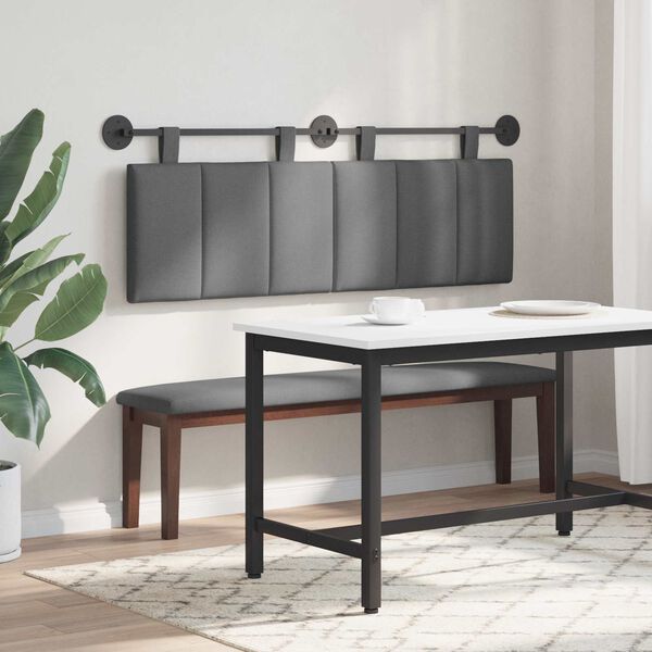 vidaXL Držeće uzglavlje Zidne Tamno siva 150 x 55 x 5 cm tkanina