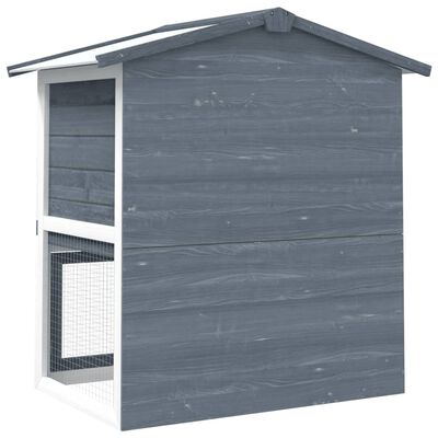vidaXL Vanjska kućica za zečeve s 3 vrata siva drvena