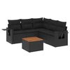 vidaXL 6-dijelni set vrtnih sofa s jastucima crni od poliratana
