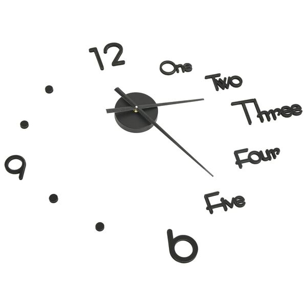 vidaXL 3D zidni sat moderni dizajn 100 cm XXL crni